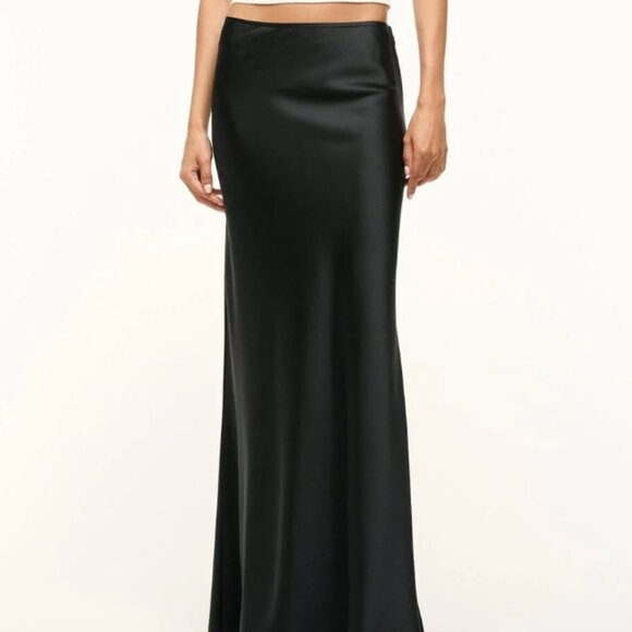 NWT - STAUD ODIN SILK SKIRT BLACK